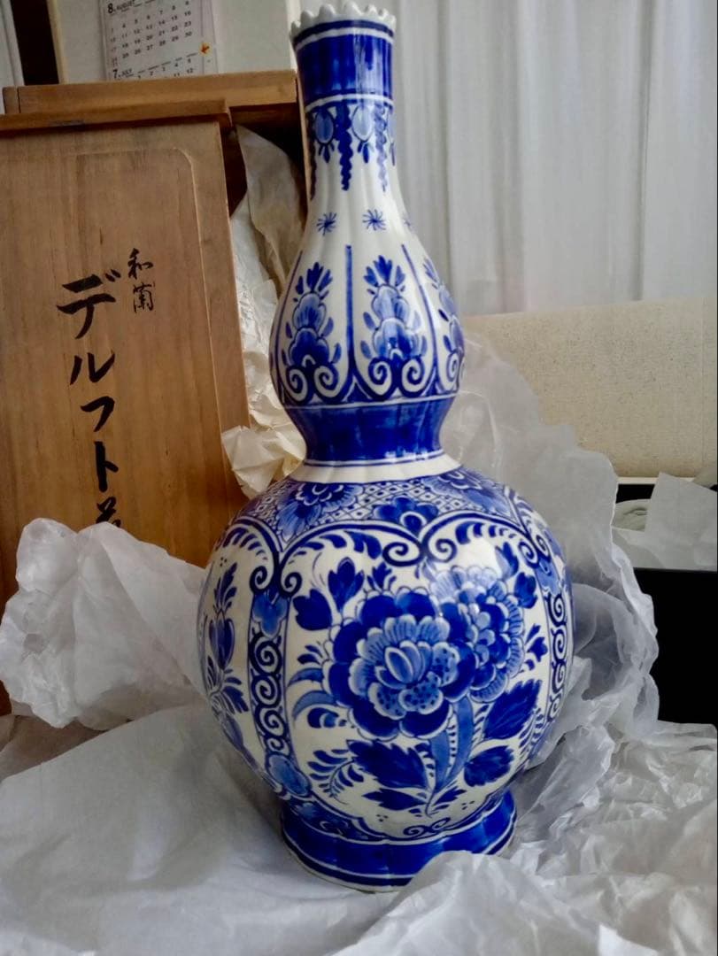 オランダ　デルフト 花瓶　壺　置物　尚美堂