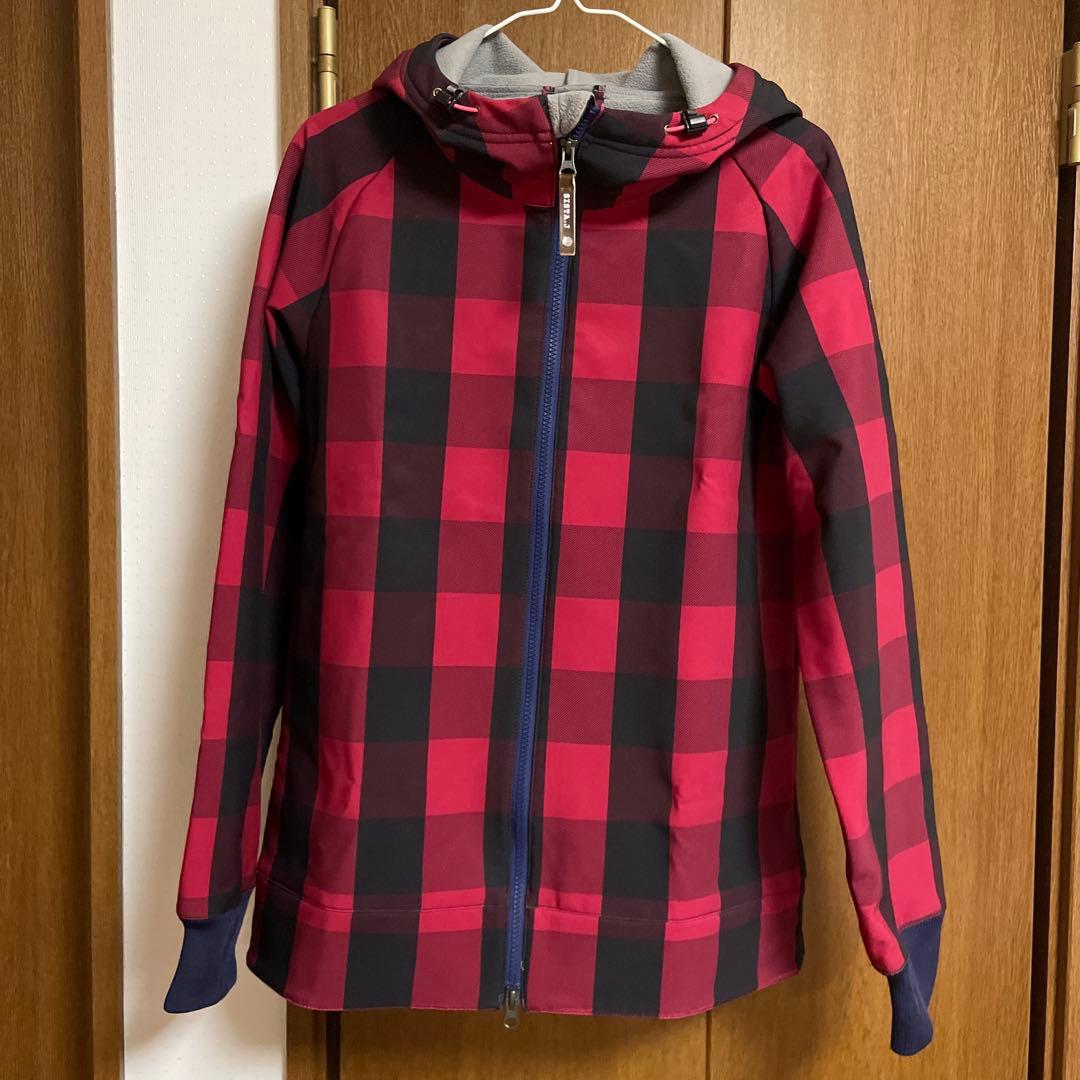【美品】SISTA.J　スノボウェア 上下3点セット 　チェックレッド　Mサイズ