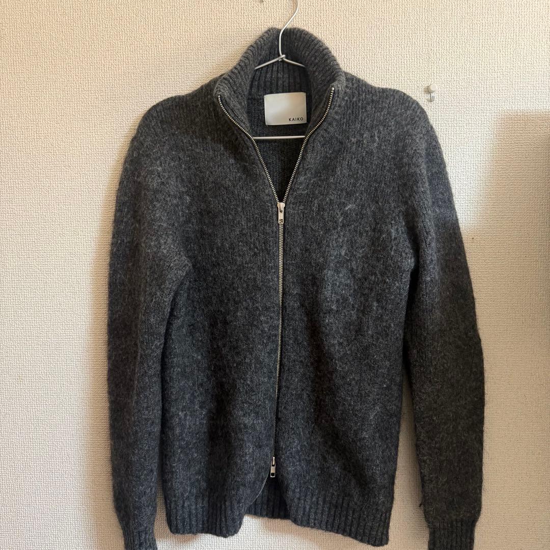 トップス KAIKO SHAGGY ZIP CARDIGAN GRAY