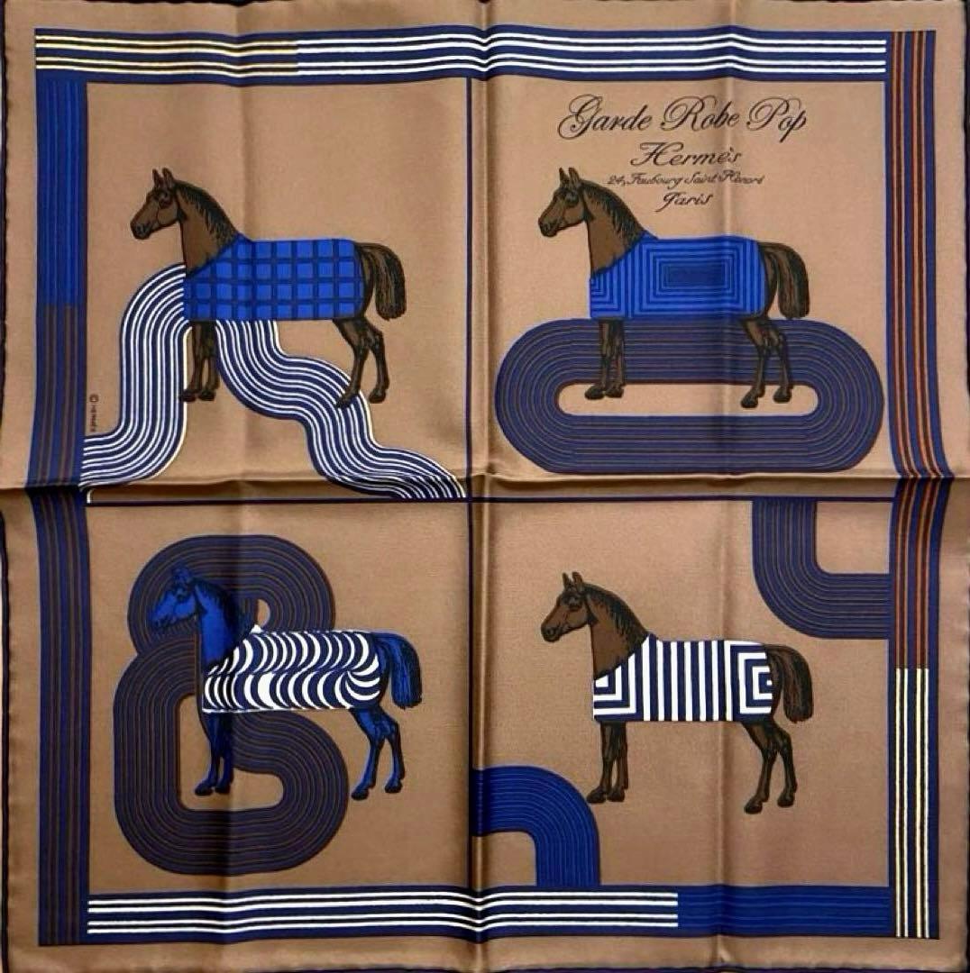 希少 新品未使用 エルメス シルクスカーフ ガヴロッシュ ガルドローブポップ 馬