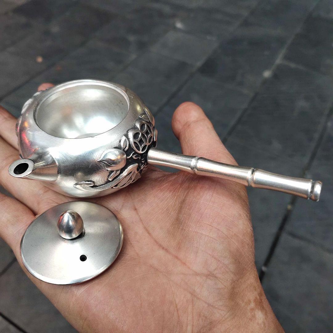 銅 細工 福寿側壺 酒壺 茶壺 家庭 茶道 工芸 置物