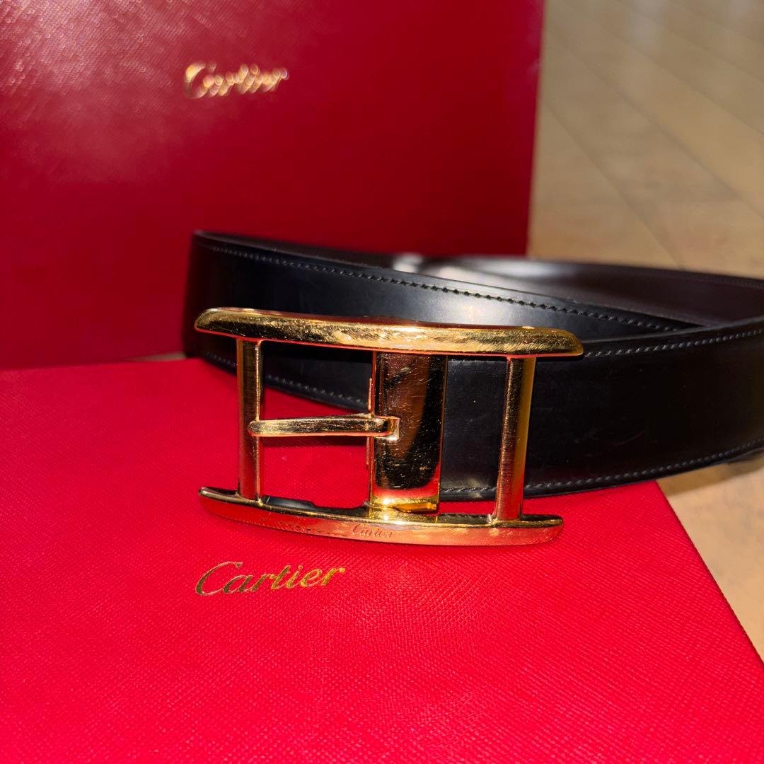 Cartier カルティエ ベルト タンク　レザーベルト　リバーシブル　ゴールド