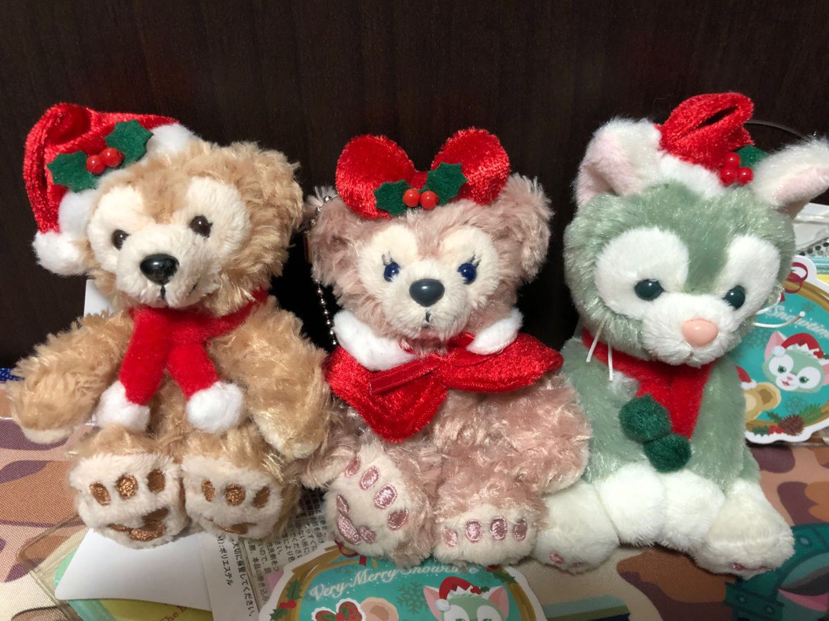 ダッフィー &シェリーメイ &ジェラトーニ クリスマス ぬいぐるみ