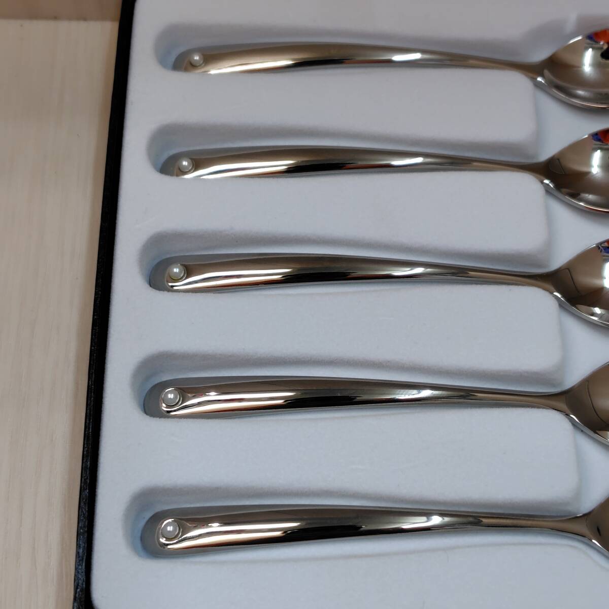 MIKIMOTO パール付き スプーン 18-8ステンレス 5本セット ミキモト