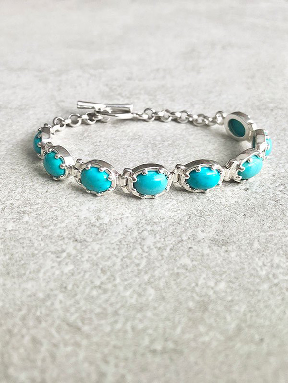 シルバー925ターコイズチェーンブレスレット【ARDANI energy jewelry