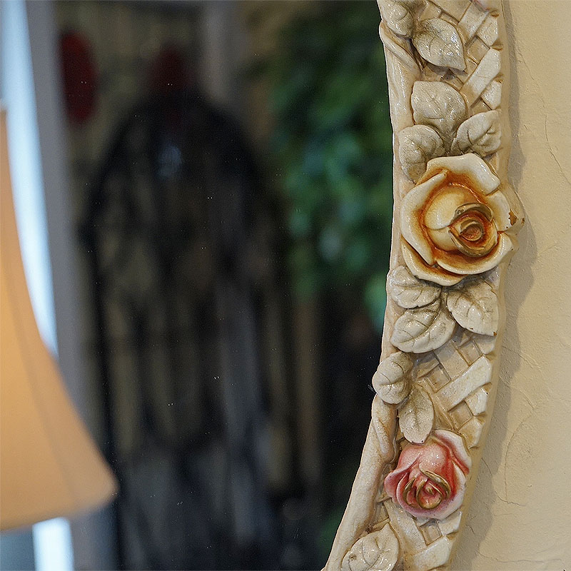 楽天市場】鏡 壁掛け アンティーク ビンテージ USED フランス製 ローズ