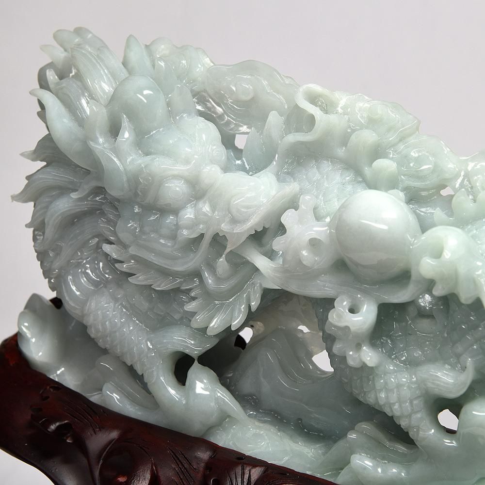翡翠「龍」彫刻置物 #PM800 - プレミアム天然石専門店 premium stone
