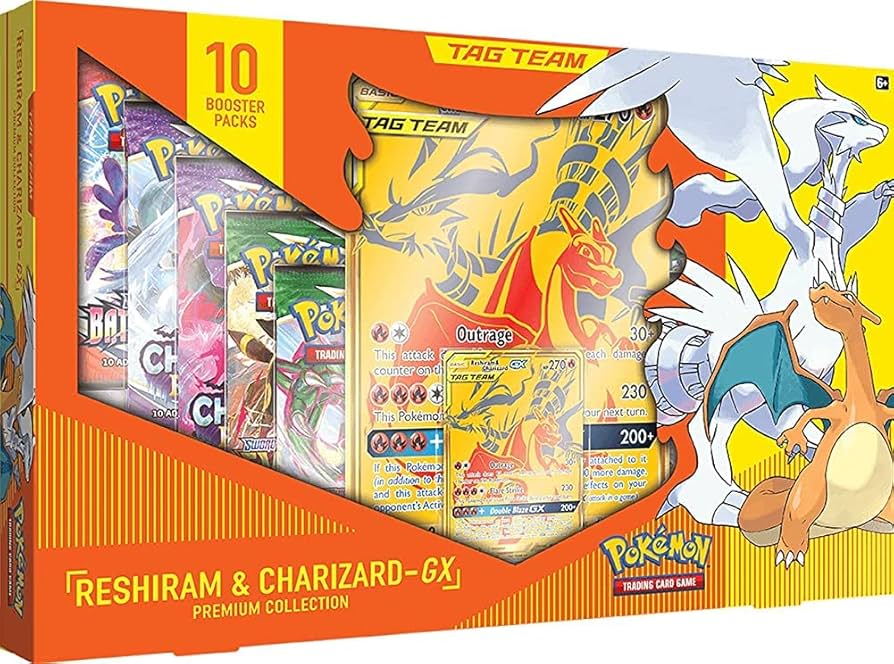 Amazon.co.jp: ポケモンTCG:レシラム&リザードンGXプレミアム