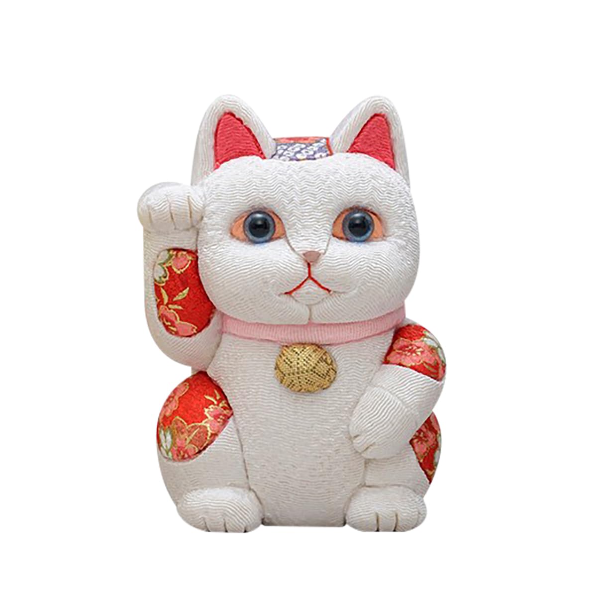 Amazon.co.jp: 招き猫 大 風水 白 伝統工芸士 柿沼東光 木目込み人形