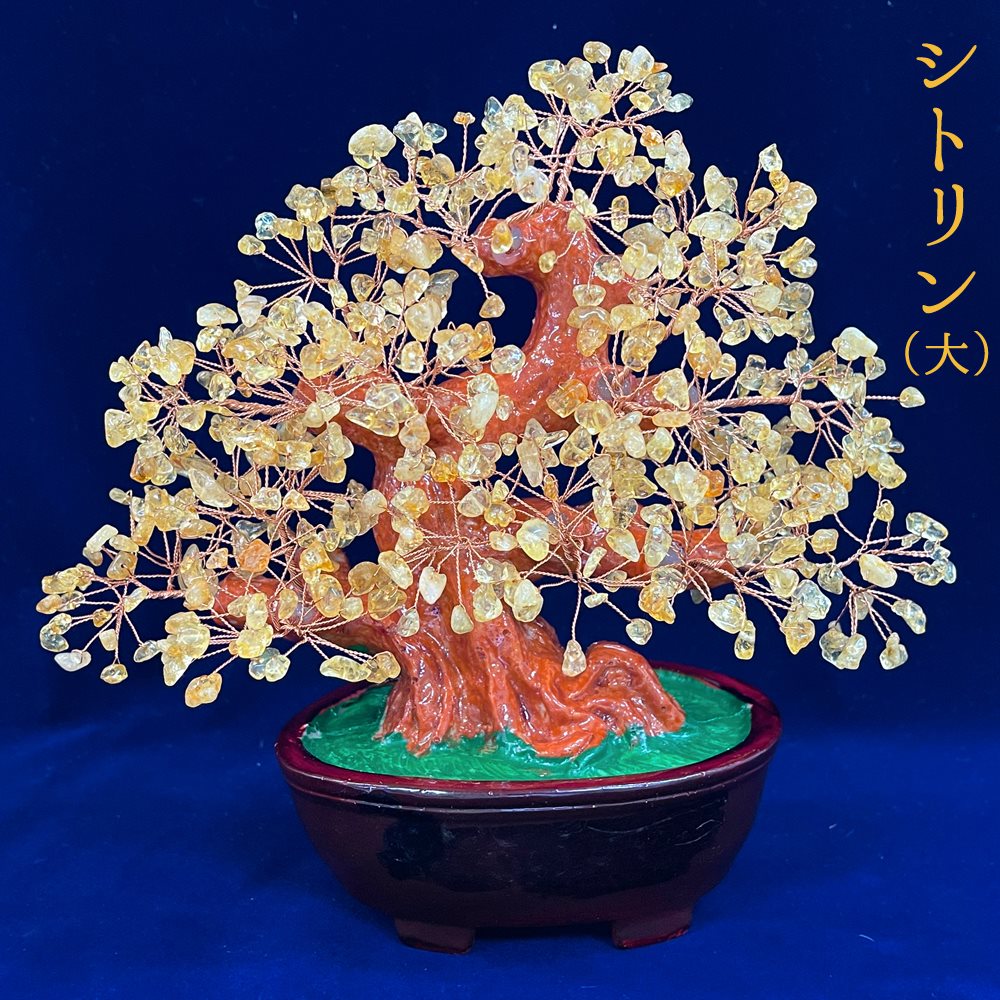 開運☆金のなる木＜大＞3種☆シトリン アベンチュリン ローズクォーツ