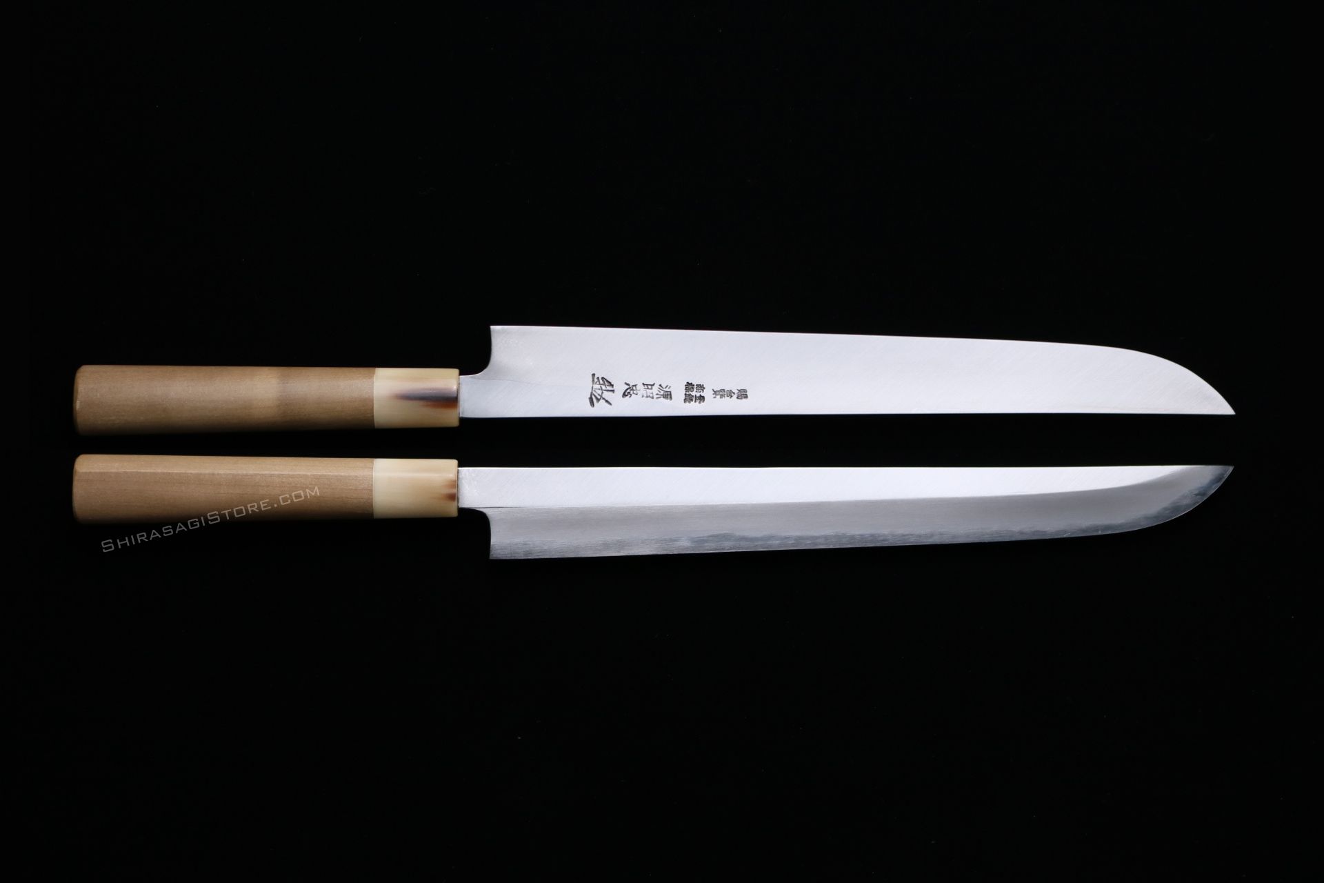 水野鍛錬所「源昭忠」ナイフ型 柳刃 刺身包丁 青一鋼 デラックス 尺