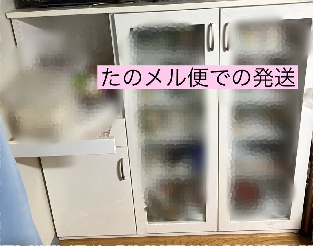 【送料込み】ニトリ　食器棚 キッチンボード レンジボード ニトリ（NITORI） 幅80cm 見た目すっきり 板戸レンジボード (幅80cmcm