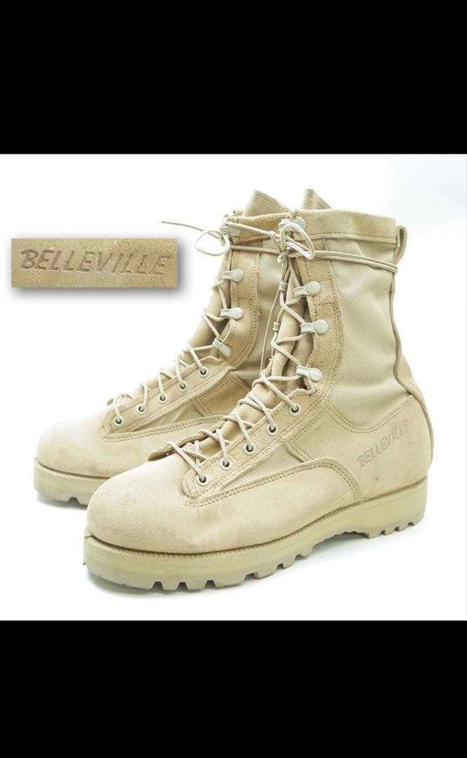 BELLEVILLE ミリタリーブーツ ベージュ USA製/BELLEVILLE/米軍/レザー×ゴアテックス/コンバット ブーツ【28cm