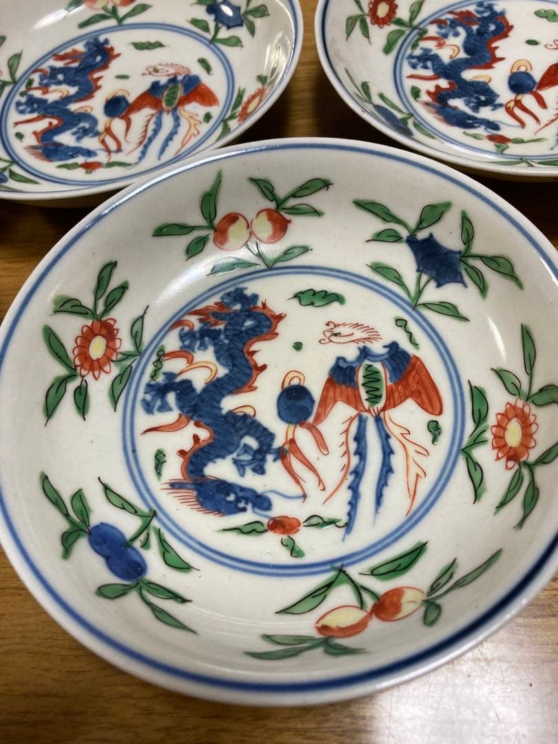 大明萬暦年製龍の画13cm皿5枚 - メルカリ