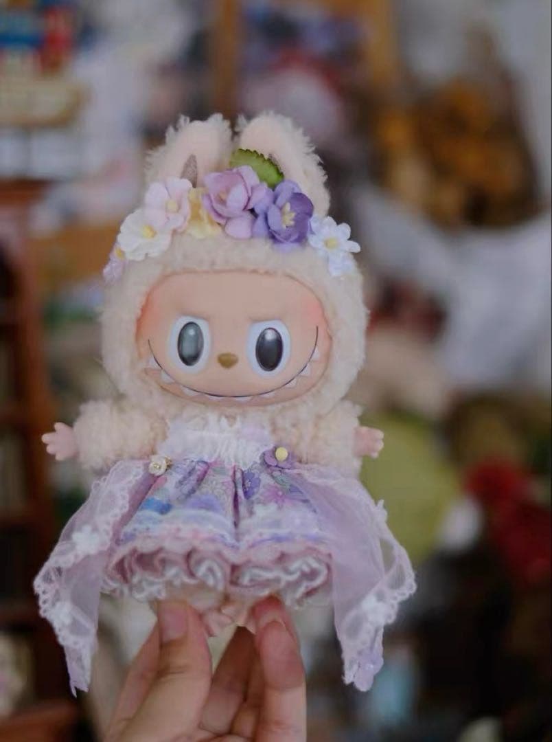 番号250｜SKULLPANDA 用着せ替え服｜Labubu対応 Labubu 1～3代対応 パンク風 レザージャケット+スカート+バックパック+