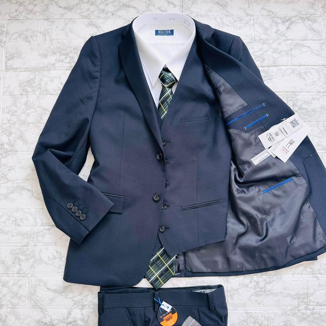 【新品・未使用】　renoma スーツ　セットアップ　スリーピース　Sサイズ　黒