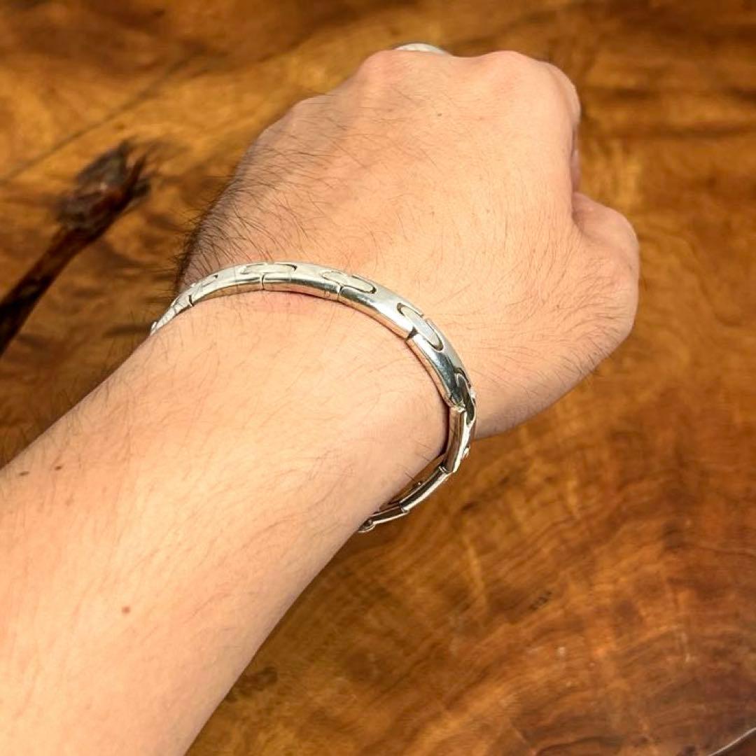 メキシコ ヴィンテージ シルバー モダンヘビー ブレスレット MEXICO925