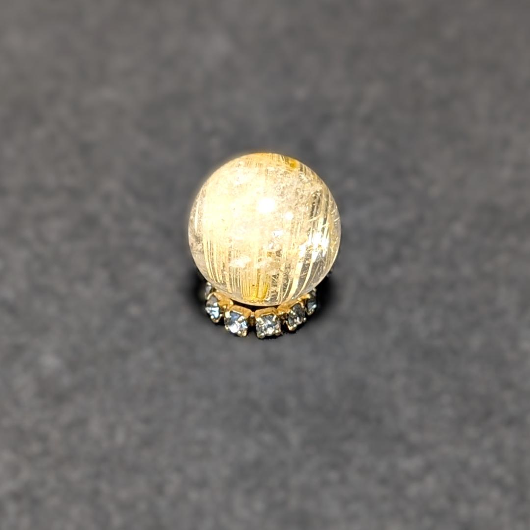 一点物 キャッツアイ効果 タイチンルチル 10ミリ 粒売り 貫通穴あり ギフト