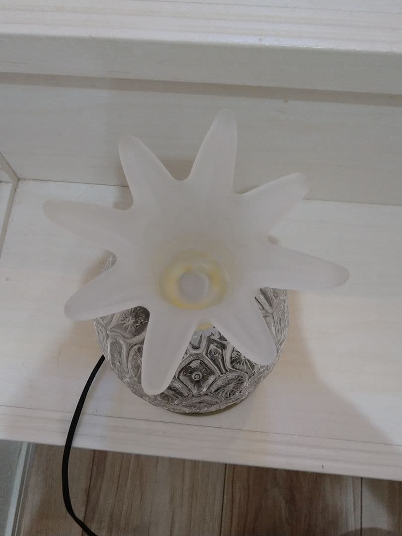 ★昭和レトロ★パイナップル型クリスタルライト ガラスランプ ヴィンテージ