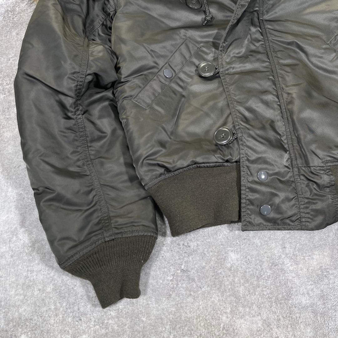 ▼N-2B アルファ　フライトジャケット　M 短丈　オリーブ　ミリタリー　モード