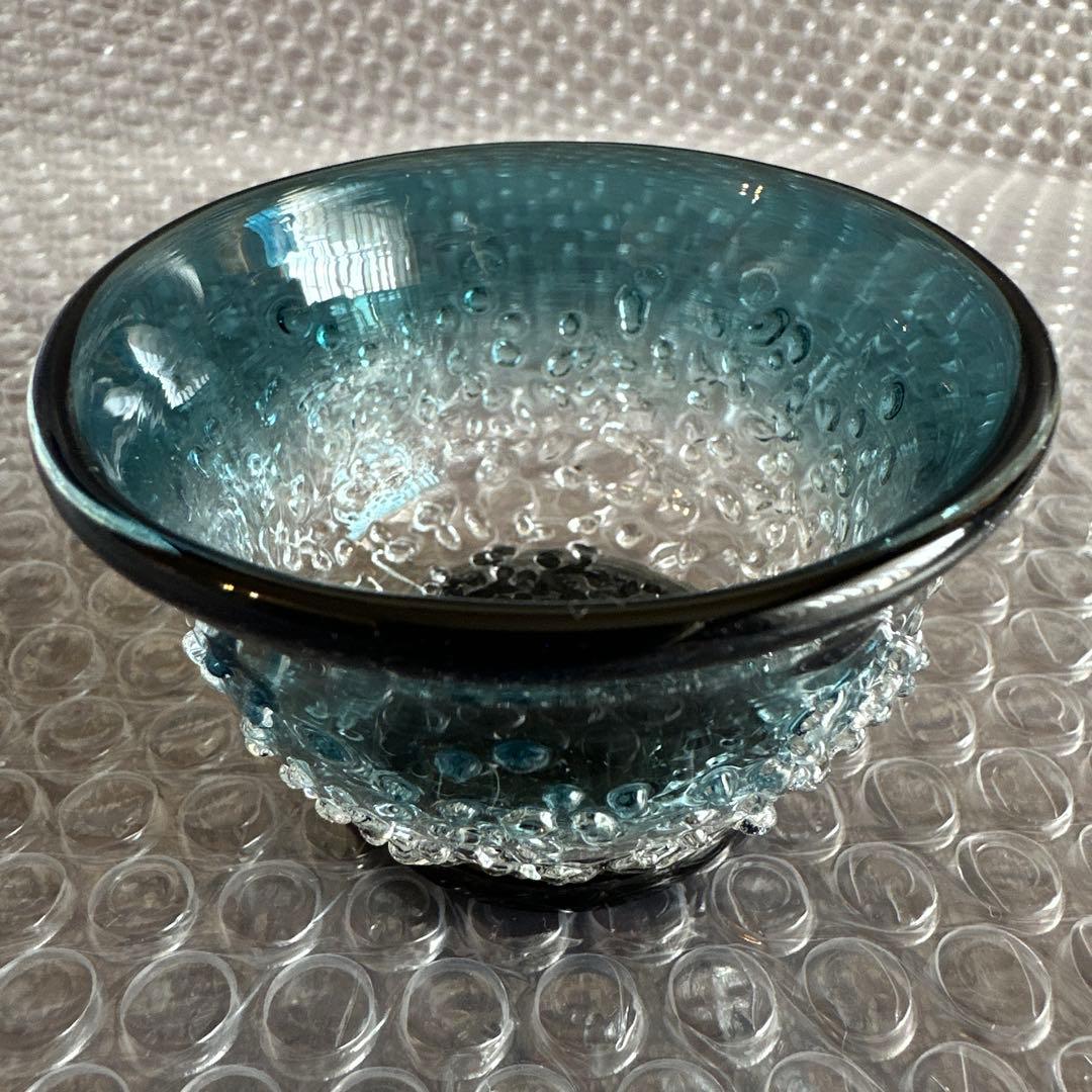 津軽びいどろ 八甲田ザラメ雪 カメイガラス　酒器　旧型　極美品