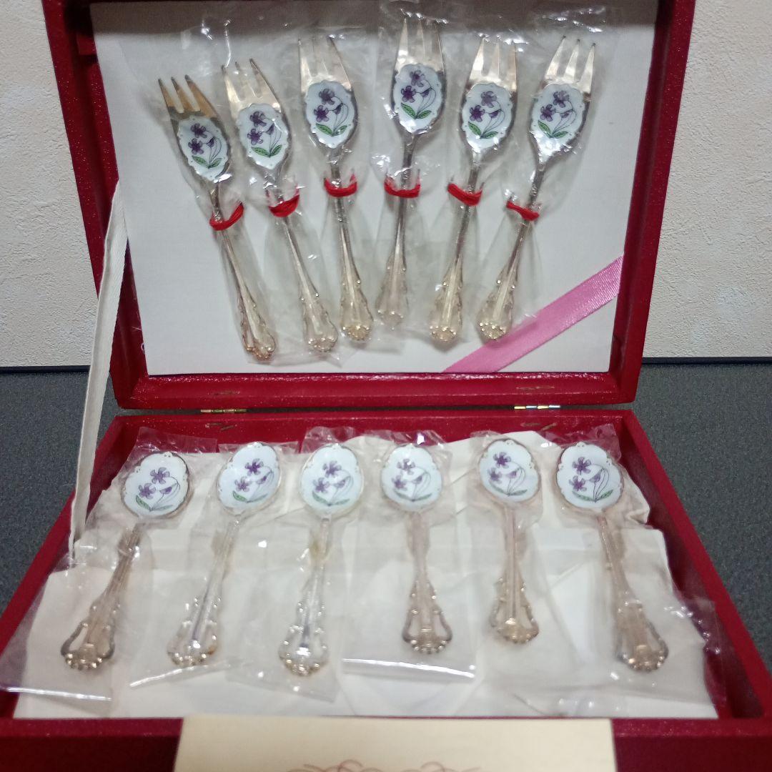 値下げ中✨超レア品❤️ヴィンテージ美品新品未使用カトラリーセット本七宝昭和レトロ