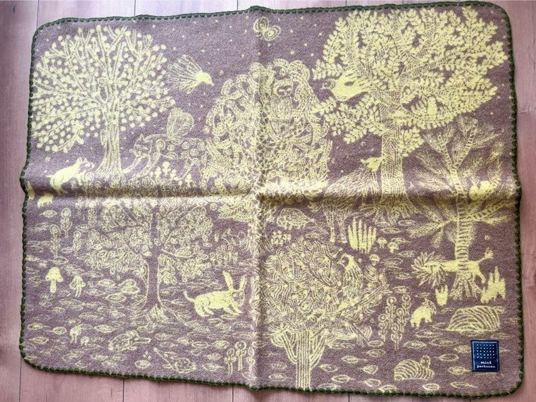 ミナペルホネン imagine ミニブランケット 茶 黄