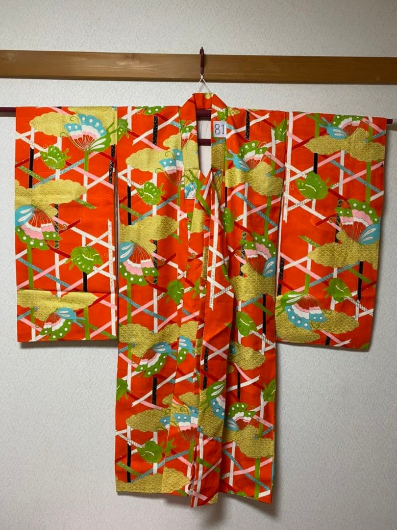 No.81正絹アンティーク子供着物七五三着丈111センチ裄丈53.5センチ