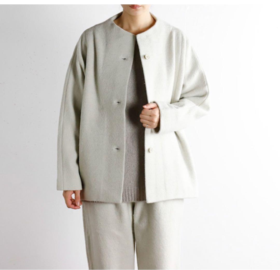 evam eva エヴァム　エヴァ　プレスウール　ショートコート