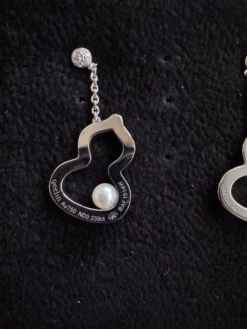 Qeelin キーリンWulu Pearl ピアス　2個セット