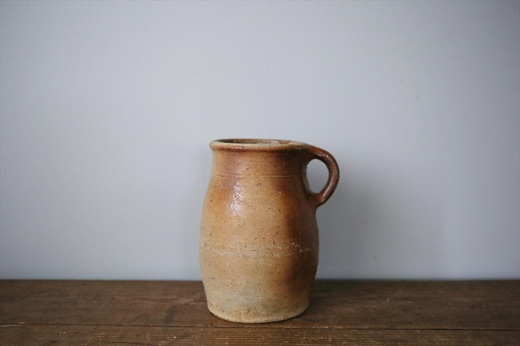 フランスアンティーク陶器ボトル/土器/花瓶/花器フラワーべース(92-149-1