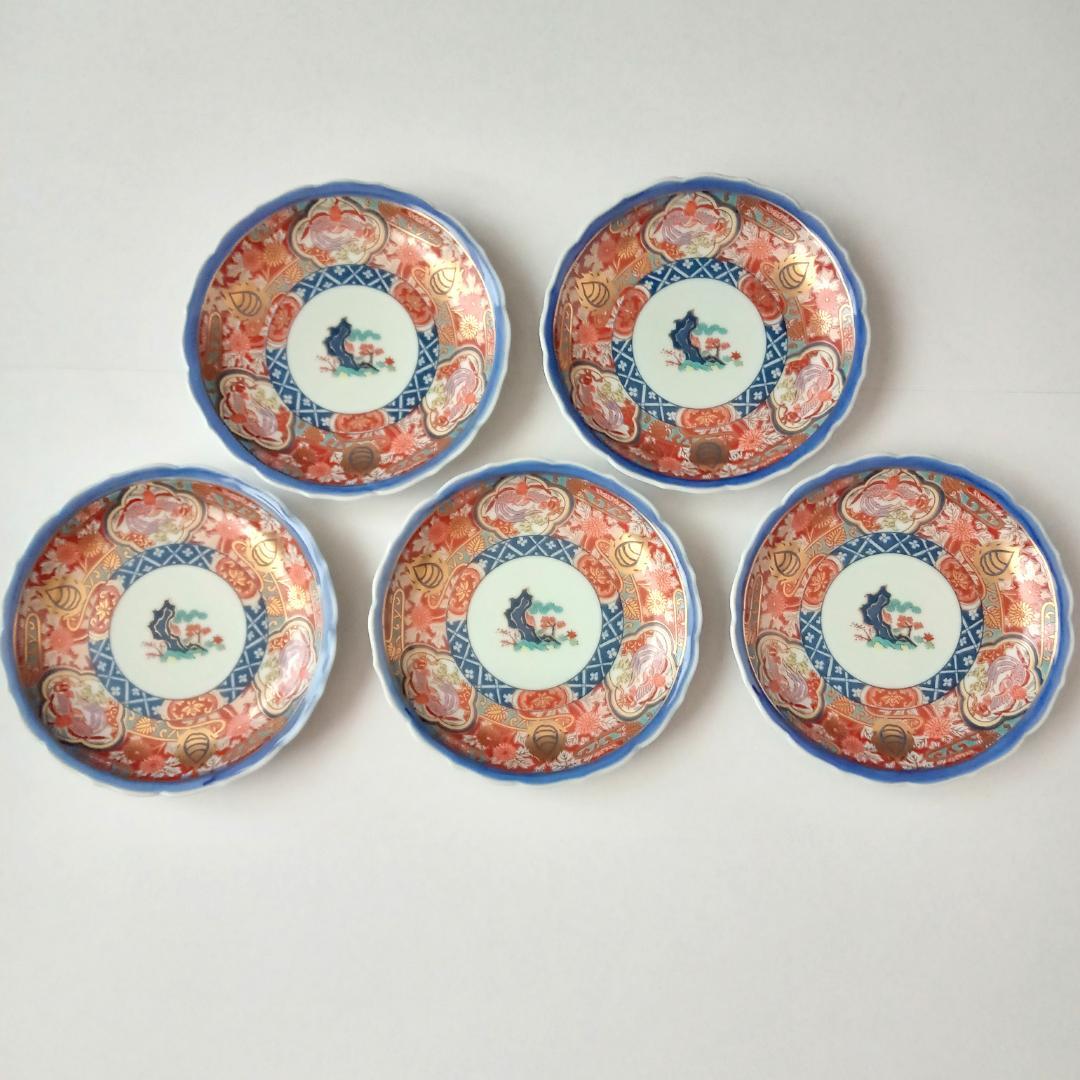 2/15まで値下げ！林九郎窯 豪華絢爛金彩鳳凰図 銘々皿 5客揃