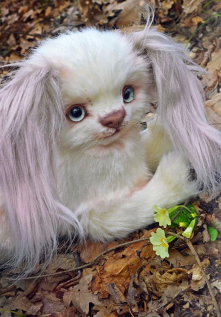 最終価格　海外作家様　ぬいぐるみ　テディベア　白い犬　アートドール