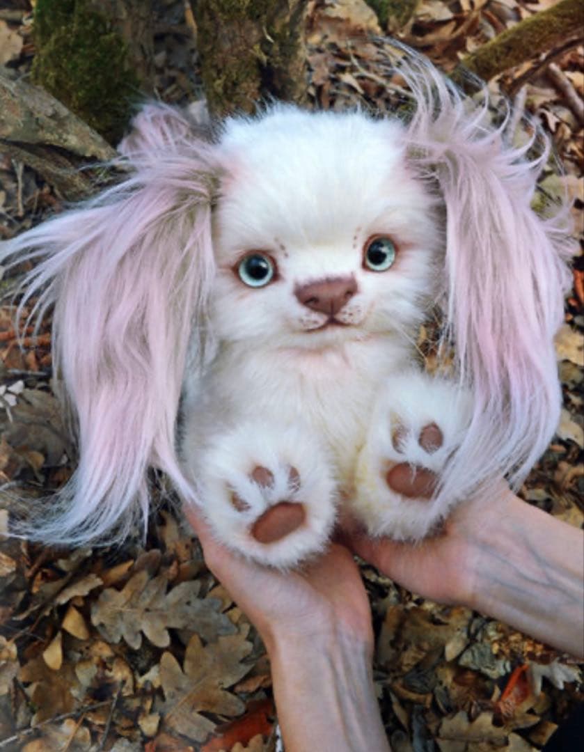 最終価格　海外作家様　ぬいぐるみ　テディベア　白い犬　アートドール