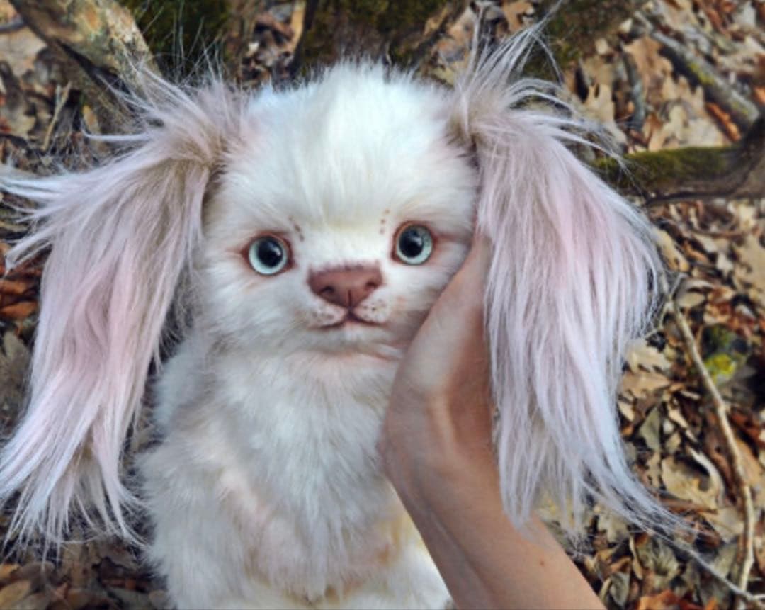 最終価格　海外作家様　ぬいぐるみ　テディベア　白い犬　アートドール