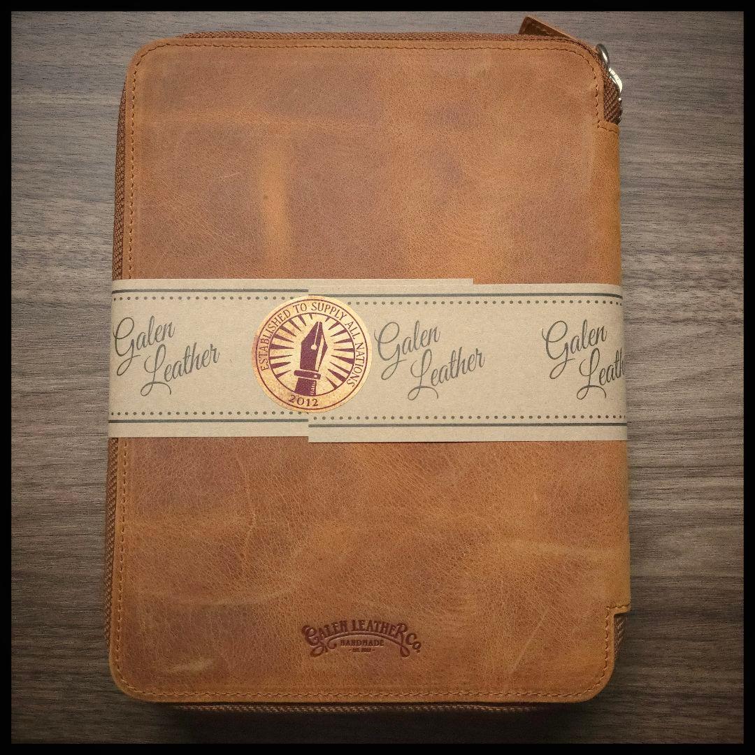 ガレンレザー　クレイジーホースブラウン　A5ノートブックフォリオ　ペンケース