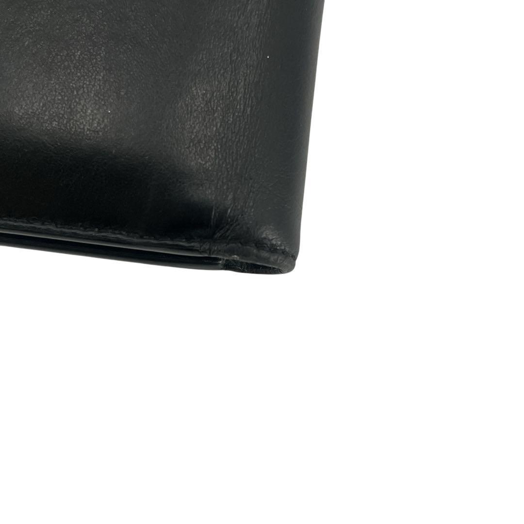 セリーヌ　バイフォールドウォレット　コンパクト財布　折り財布　カーフレザー　黒
