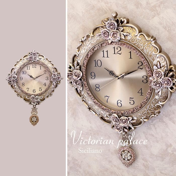 アンティーク調 高級 掛け時計【無音連続秒針付】ビクトリアンパレス