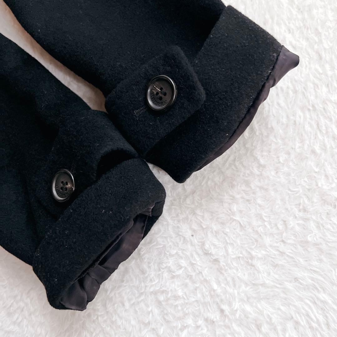 未使用級✨バーバリーロンドン アンゴラ ロングコート 総柄 ファー ベルト付 黒