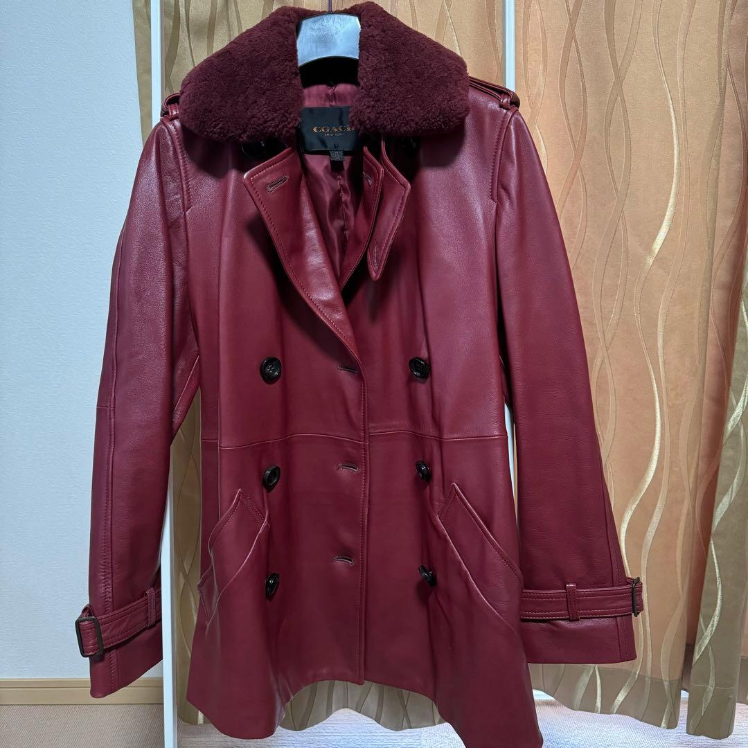 ミンチュエン【美品】コーチ　レザーショートトレンチコート