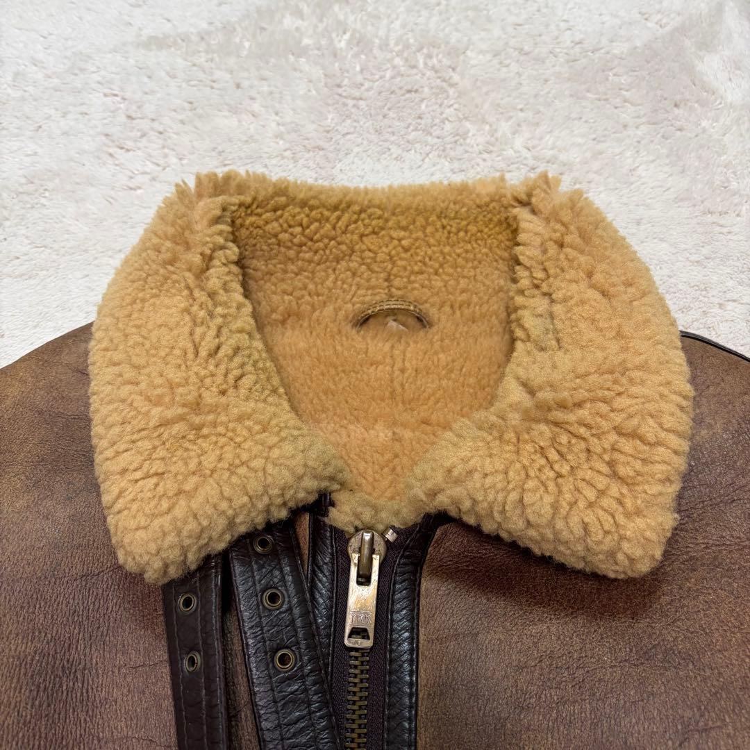 【美品・XL相当】ムートンジャケット B-3 フライト 肉厚 極暖 羊革 ボア