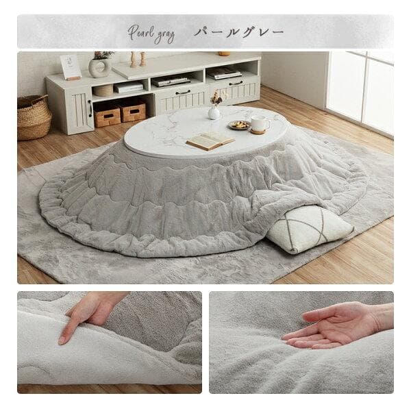 こたつ布団 丸テーブル 大理石風（こたつ布団付き）