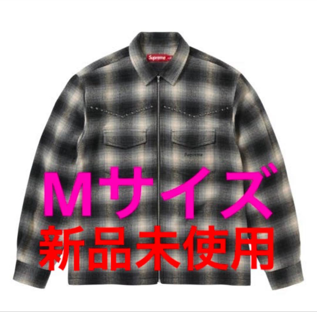 ☆*ぎ様 Studded Shadow Plaid Zip Up Shirt B