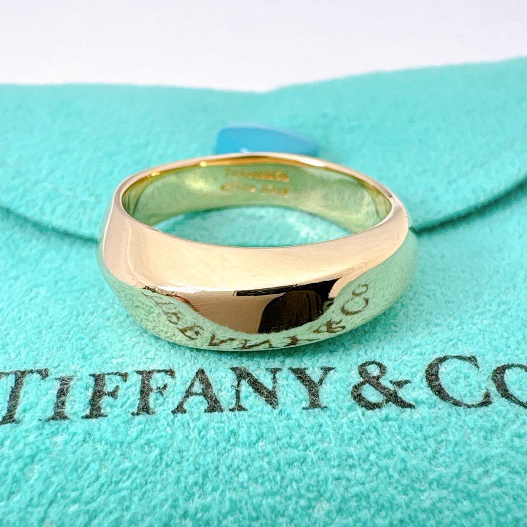 美品 オールドティファニー ナイフエッジ リング 13号 6.28g k18