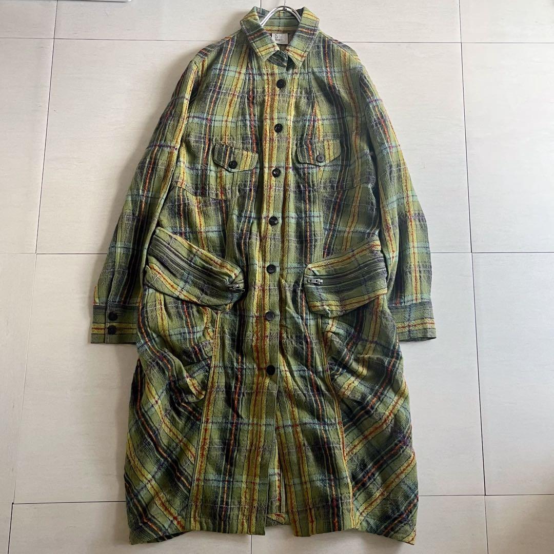 マツオインターナショナル キューブキューブ ロングジャケットコート チェック柄