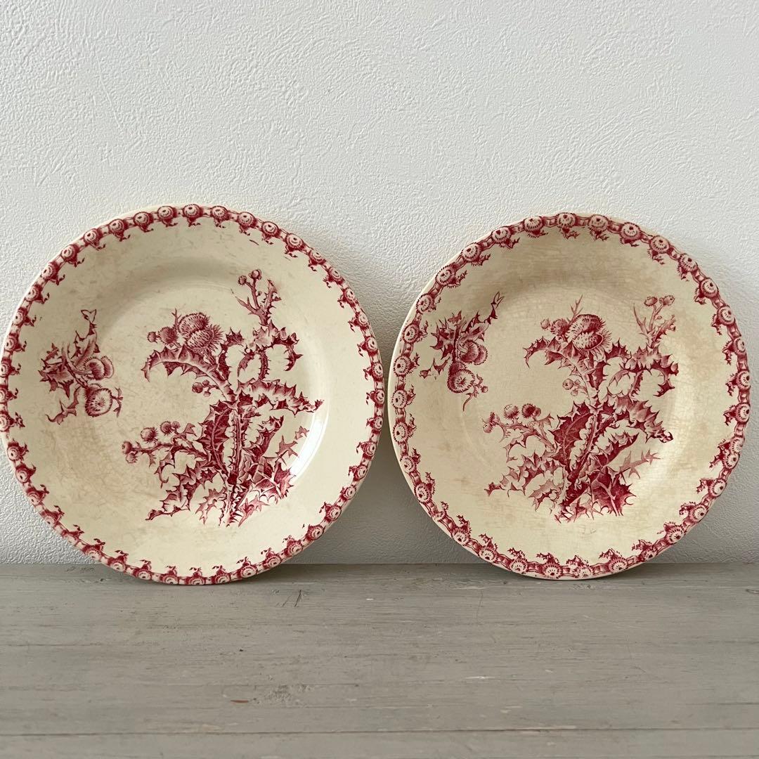再値下げ❗️フランス アンティークプレート ジアン 2枚set 皿