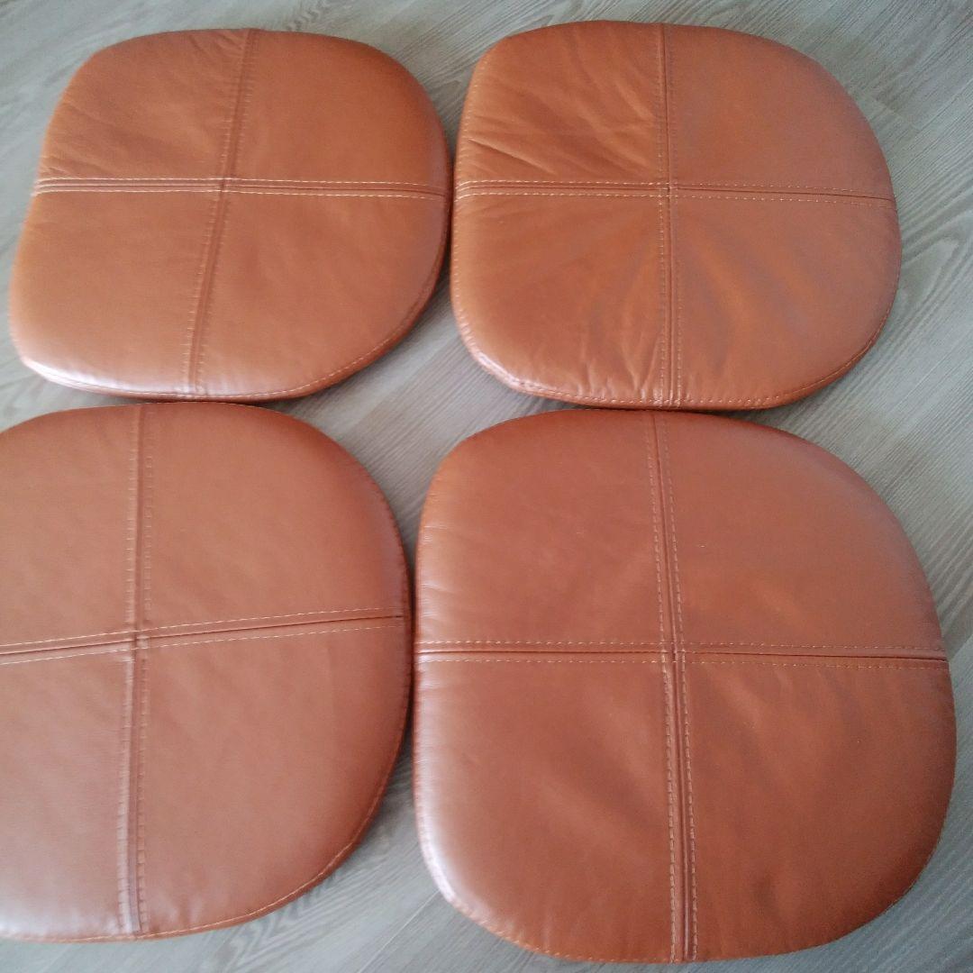 レザーチェアパッドクッション 本革 4枚セット