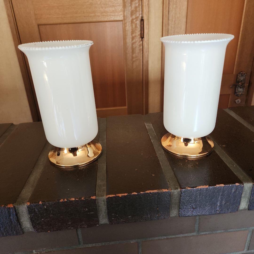 白いガラスシャンデリア　2個セット