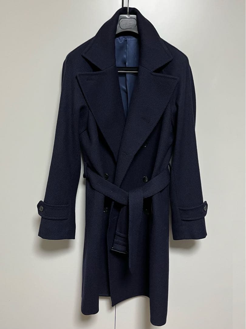 美品　リングジャケット　ダブルコート　46　ネイビー