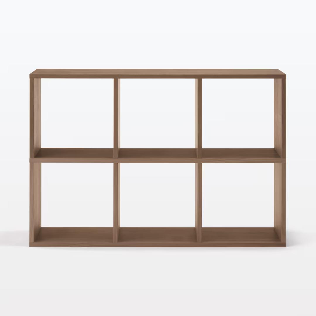 無印良品　スタッキングシェルフセット・３段×２列・ウォールナット材